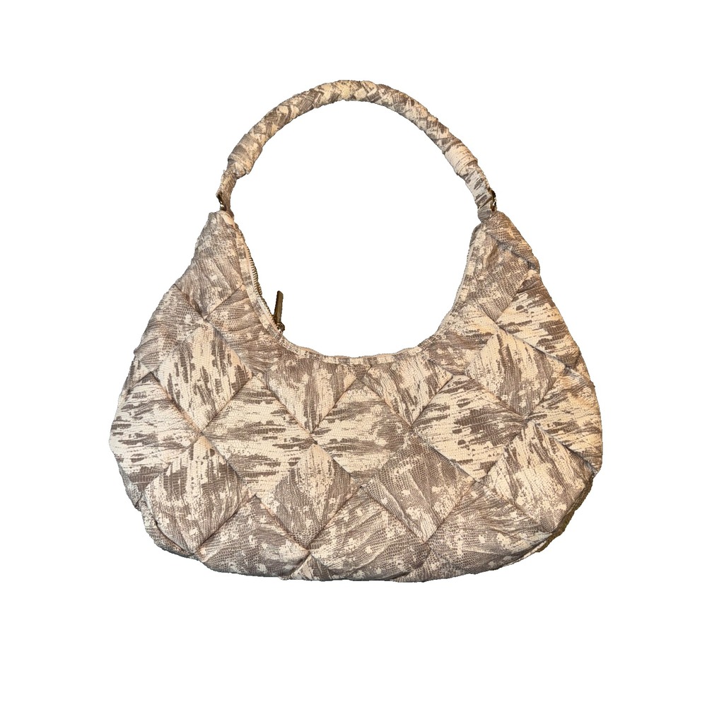 Jason Wu Dylan Woven Ivory Lizard Print Shoulder Bag Purse Handbag nylon preppy